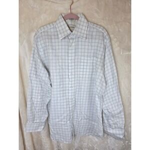 John W. Nordstrom Mens 16 35 Dress Shirt Egyptian Cotton Italian Fabric